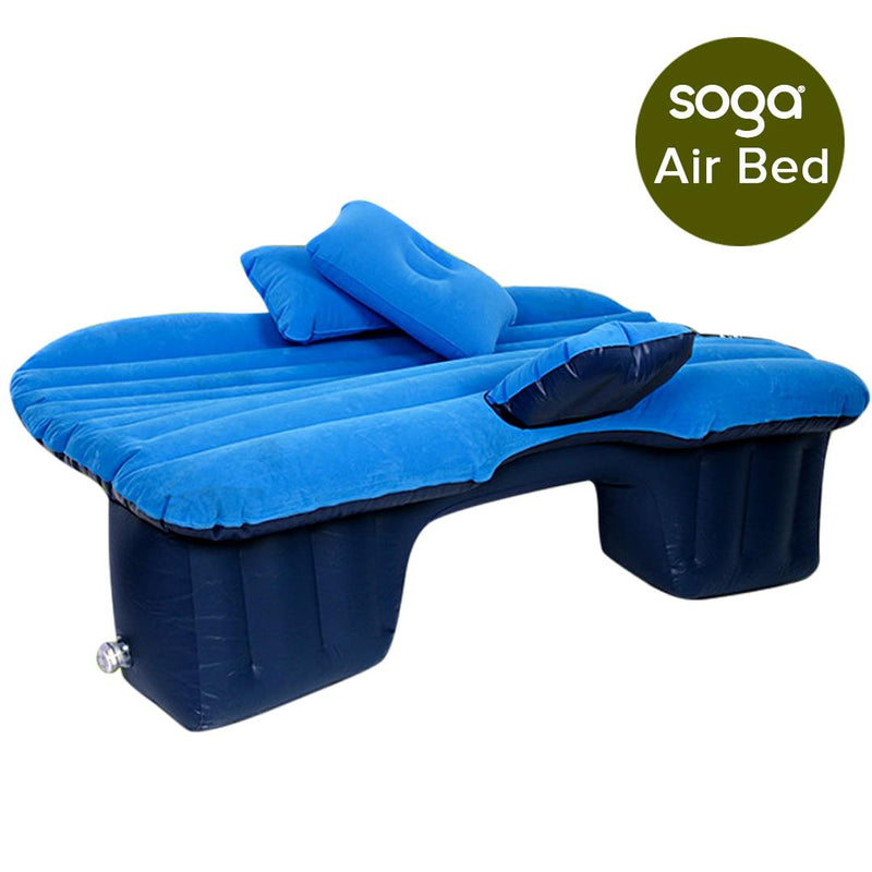 Inflatable Car Mattress 2PC Portable Travel Camping Air Bed Rest Sleeping Bed Blue