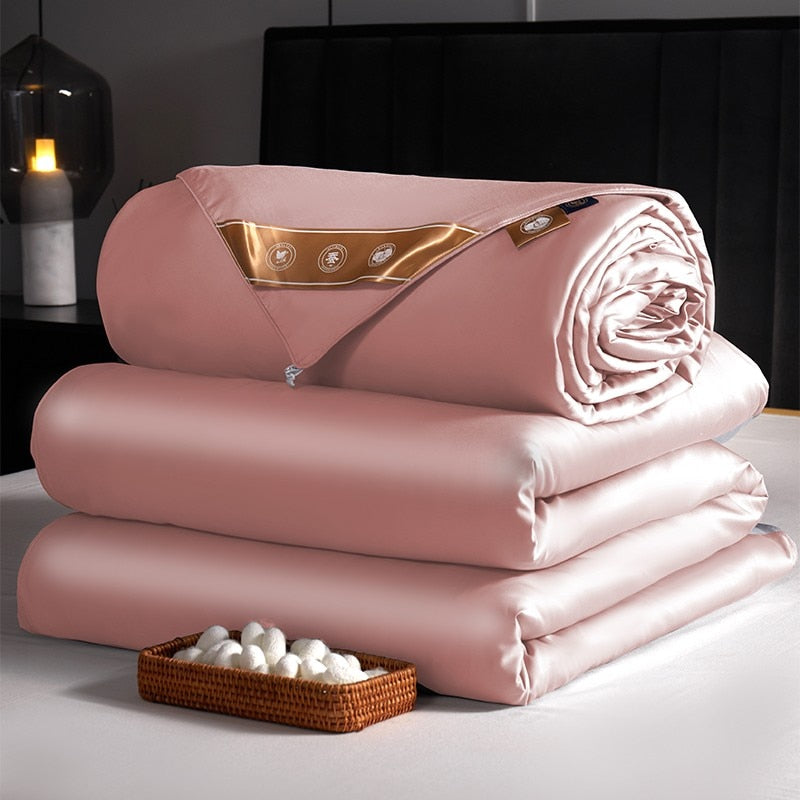Anycozy Duvet Cover Pink Premium Soft Mulberry Silk Blanket Comforter 3000G