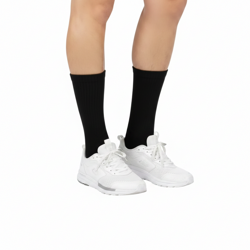 Anyfootwear 5 Pairs Black Size 4-5 Sports Socks Solid Colors Cotton Skateboard Knitted Casual Unisex