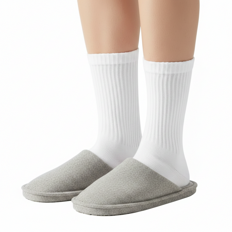 Anyfootwear 5 Pairs White Size 4-5 Sports Socks Solid Colors Cotton Skateboard Knitted Casual Unisex