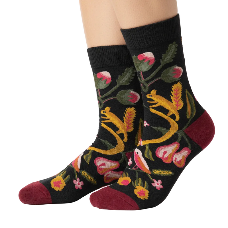 Anyfootwear 5 Pairs Size 5-9 Fashion Socks Combed Cotton Art Abstract Fruits Oil Painting Novelty Happy Funny Christmas Gift for Women