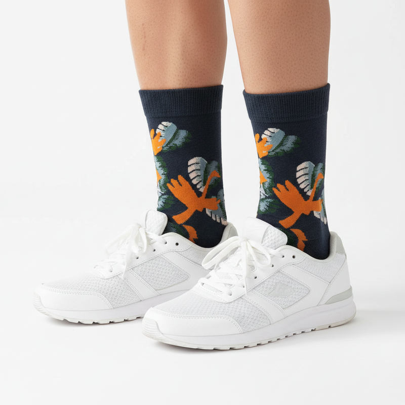 Anyfootwear 5 Pairs Size 5-9 of Fashion Long Sock Cartoon Personalized Creative Yellow Bird For Men Woman Foot Cold Winter Warm Comfortable Accessories
