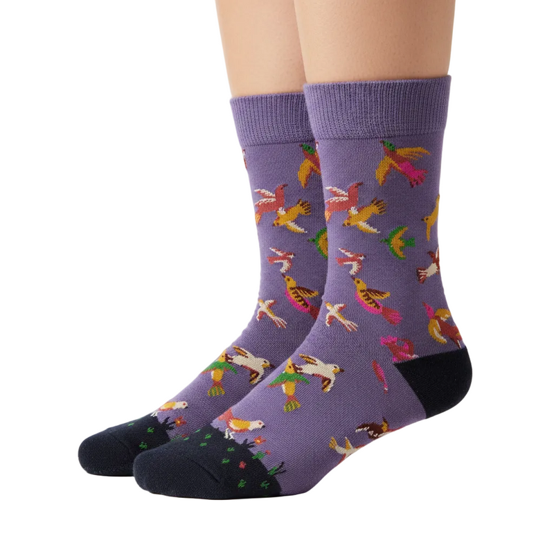 Anyfootwear 5 Pairs Size 5-9 of Fashion Long Sock Cartoon Personalized Creative Birds Painting For Men Woman Foot Cold Winter Warm Comfortable Accessories