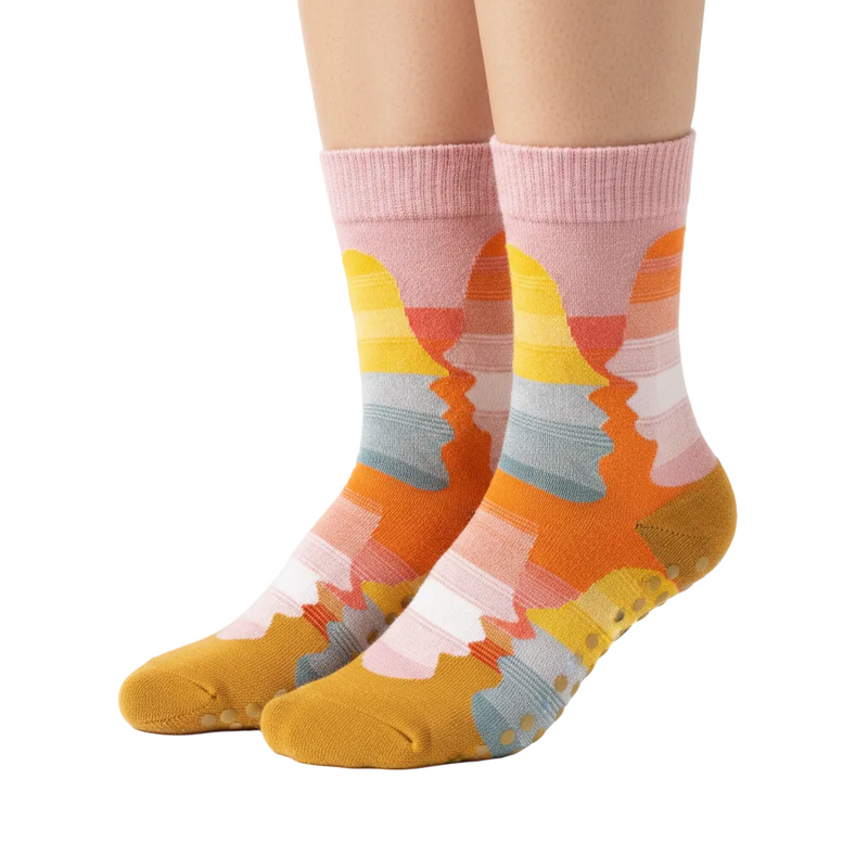 Anyfootwear 5 Pairs Size 5-9 Fashion Socks Combed Cotton Art Abstract Kissing Oil Painting Novelty Happy Funny Christmas Gift for Women
