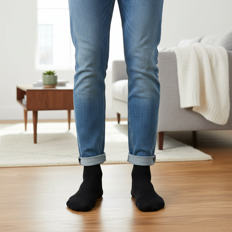Anyfootwear 5 Pairs Size 2-6 Fashion Socks High Quality Office Sports Business Long Socks Cotton Solid Colors Skateboard Knitted Casual Black