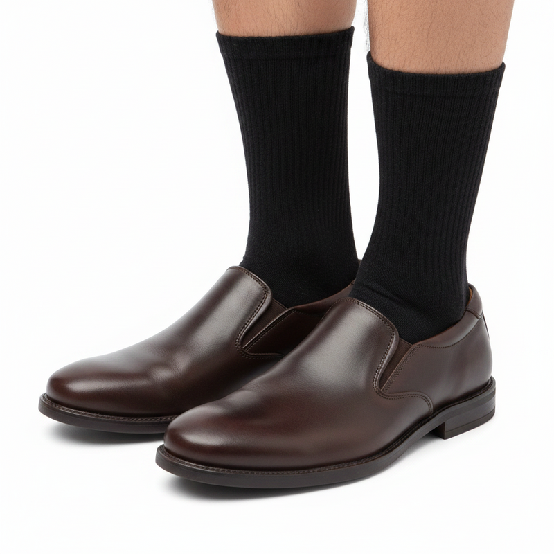 Anyfootwear 5 Pairs Size 2-6 Fashion Socks High Quality Office Sports Business Long Socks Cotton Solid Colors Skateboard Knitted Casual Black