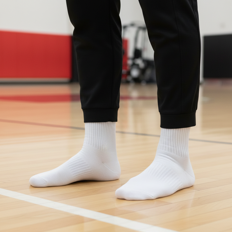Anyfootwear 5 Pairs Size 2-6 Fashion Socks High Quality Office Sports Business Long Socks Cotton Solid Colors Skateboard Knitted Casual White