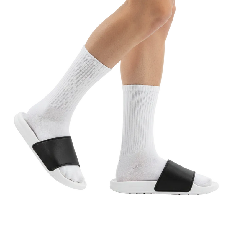Anyfootwear 5 Pairs Size 2-6 Fashion Socks High Quality Office Sports Business Long Socks Cotton Solid Colors Skateboard Knitted Casual White