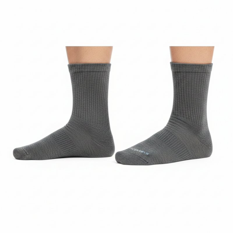 Anyfootwear 5 Pairs Size 2-6 Fashion Socks High Quality Office Sports Business Long Socks Cotton Solid Colors Skateboard Knitted Casual Dark Grey