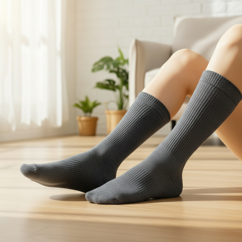 Anyfootwear 5 Pairs Size 2-6 Fashion Socks High Quality Office Sports Business Long Socks Cotton Solid Colors Skateboard Knitted Casual Dark Grey