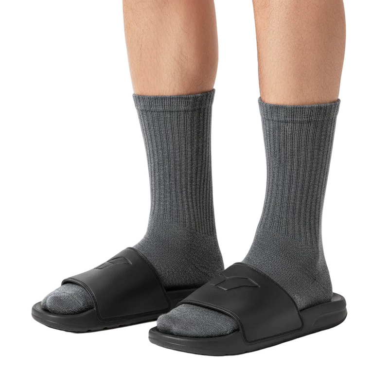 Anyfootwear 5 Pairs Size 2-6 Fashion Socks High Quality Office Sports Business Long Socks Cotton Solid Colors Skateboard Knitted Casual Dark Grey