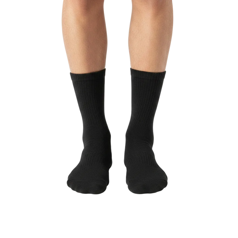 AnyfootwearOX 5 Pairs Size 6-9 Fashion Socks High Quality Office Sports Business Long Socks Cotton Solid Colors Skateboard Knitted Casual Black