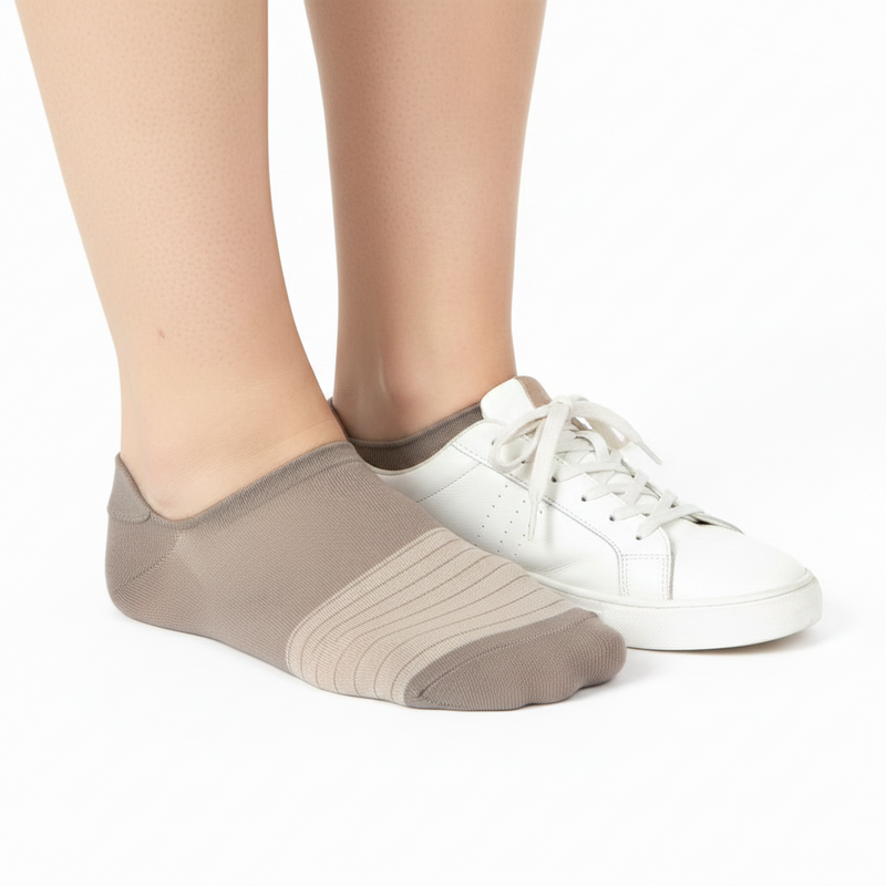 Anyfootwear 5 Pairs Size 5-11 Fashion No Show Thin Invisible Solid Brown Sock High-quality Breathable Ankle length For Men Woman Foot Accessories