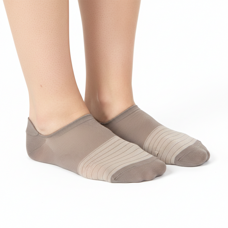 Anyfootwear 5 Pairs Size 5-11 Fashion No Show Thin Invisible Solid Brown Sock High-quality Breathable Ankle length For Men Woman Foot Accessories