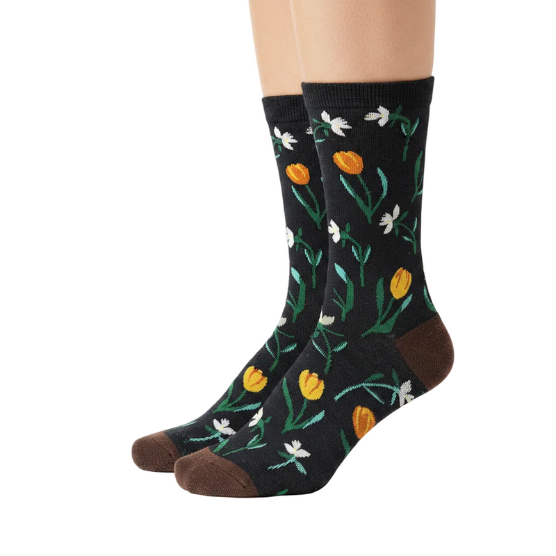 Anyfootwear 5 Pairs Size 5-9 Fashion Long Sock Cartoon Personalized Creative Nature Water Print For Men Woman Foot Cold Winter Warm Comfortable Accessories