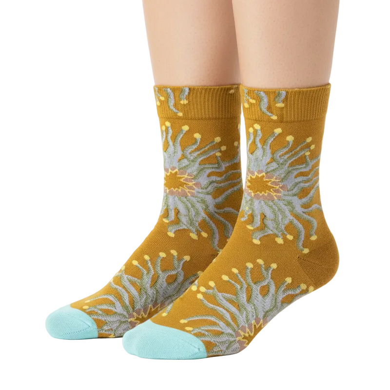 Anyfootwear 5 Pairs Size 5-9 Fashion Long Sock Cartoon Personalized Creative Nature Grey Flower For Men Woman Foot Cold Winter Warm Comfortable Accessories