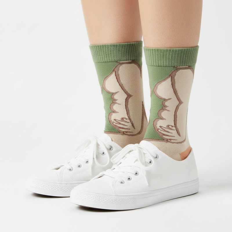 Anyfootwear 5 Pairs Size 5-9 Fashion Long Sock Cartoon Personalized Creative Nature Human Body For Men Woman Foot Cold Winter Warm Comfortable Accessories