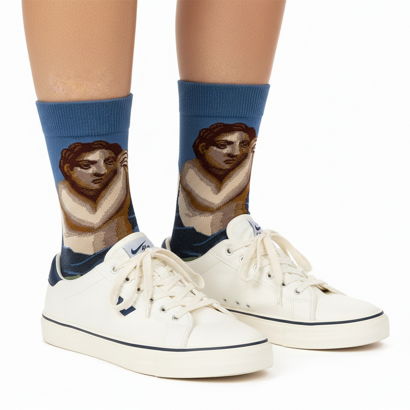 Anyfootwear 5 Pairs Size 5-9 Fashion Long Sock Cartoon Personalized Creative Nature Lady Print For Men Woman Foot Cold Winter Warm Comfortable Accessories