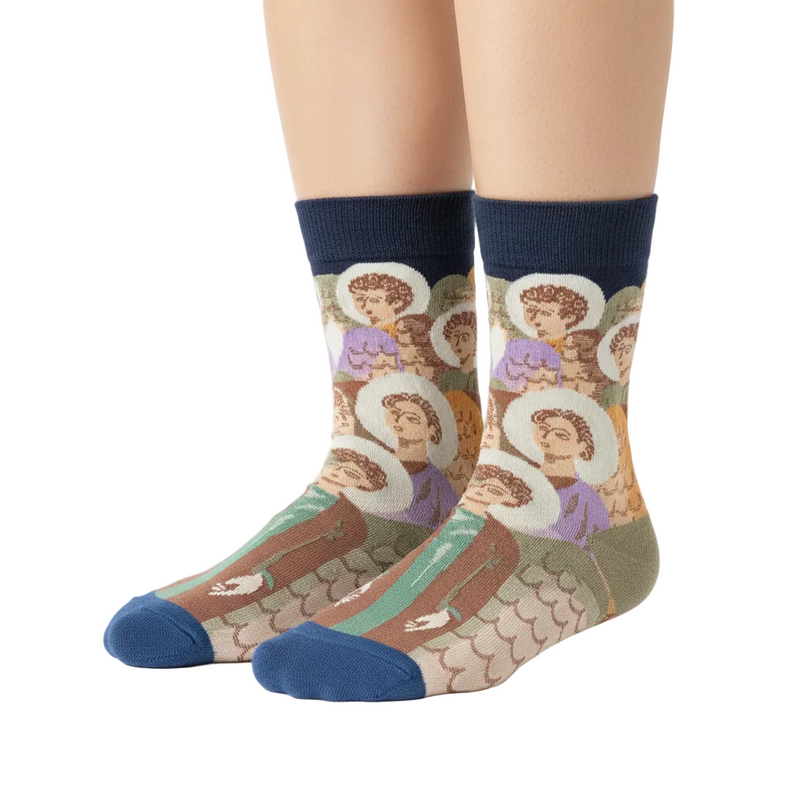 Anyfootwear 5 Pairs Size 5-9 Fashion Long Sock Cartoon Personalized Creative Nature Men Print For Men Woman Foot Cold Winter Warm Comfortable Accessories
