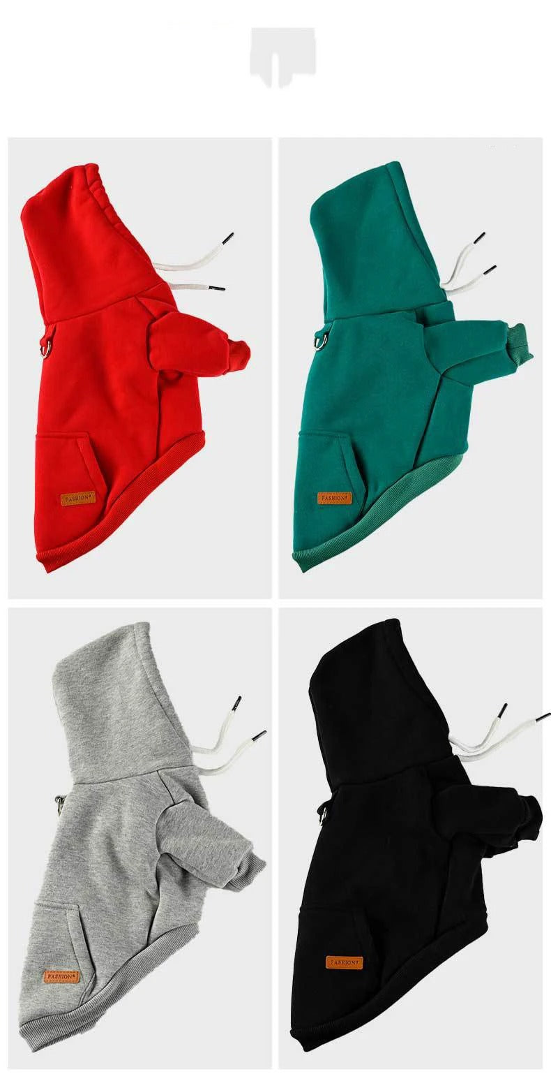 ANYWAGS Pet Clothes Green Warm Fleece Hoodie Jacket with Back Pockets Sweatshirt for Cosplay and Cold Weathers