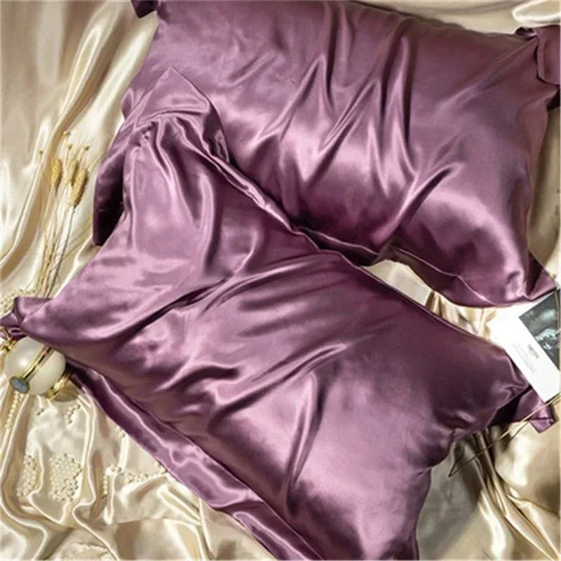 ANYHOUZ Pillowcase Sapphire Luxury Soft Natural Mulberry Silky Two Sided Satin Cover