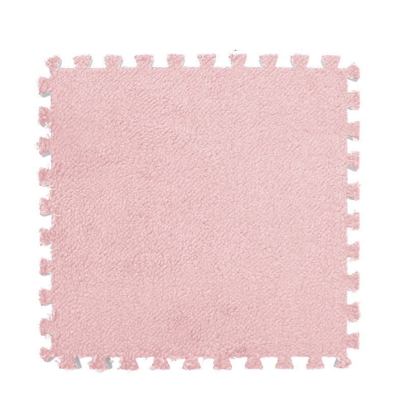 ANYHOUZ Splicing Mat Pink 30x30cm 12Pcs Modern Foam Floor Mat Living Room Square Splicable Household Non-Slip Rugs