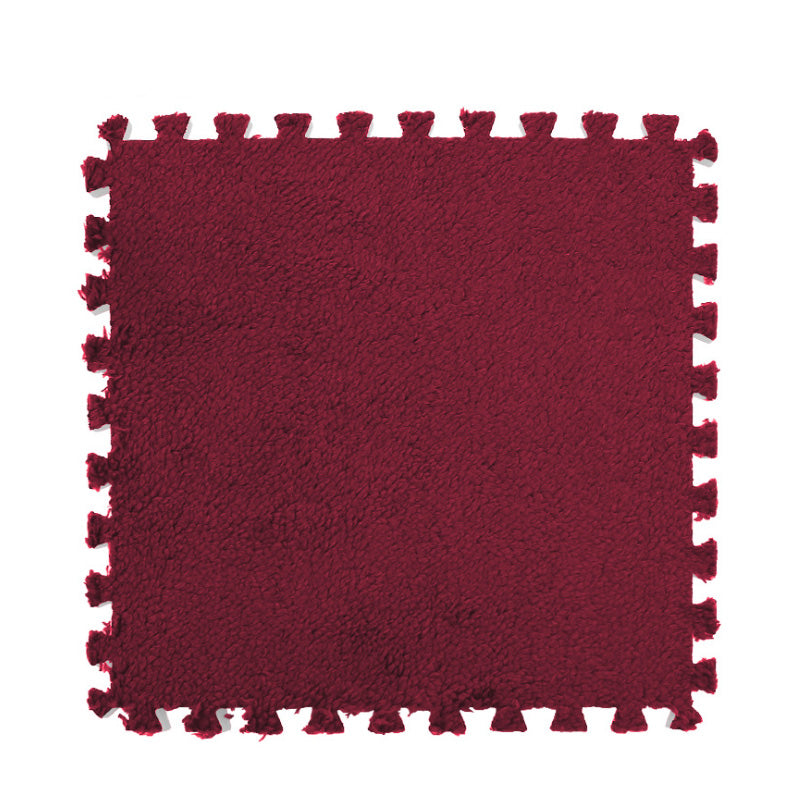 ANYHOUZ Splicing Mat Red Wine 30x30cm 24Pcs Modern Foam Floor Mat Living Room Square Splicable Household Non-Slip Rugs