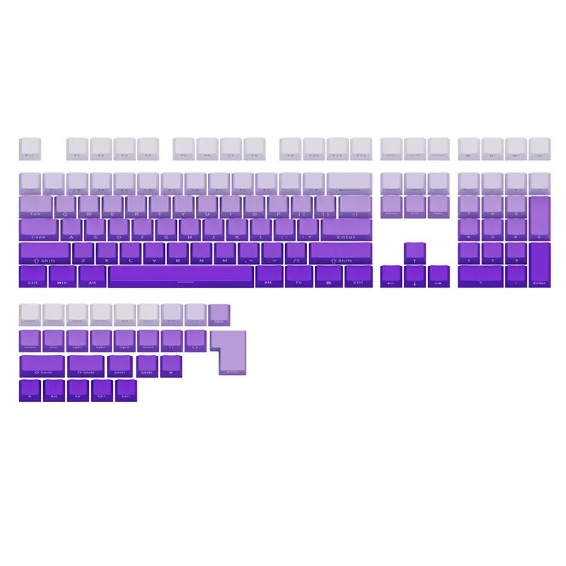 ANYMOB Keycap Keyboard Purple 136 Keys Backlit Mechanical Swich Side Printed Clicks