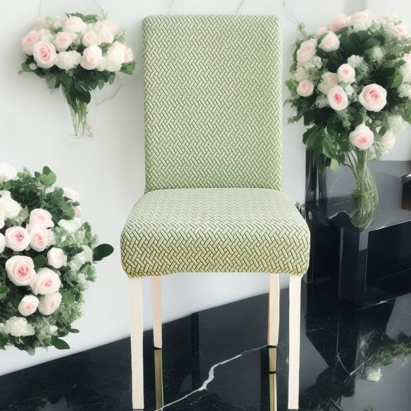 Anyseat Chair Cover Cypress Green Small Knitted Design with Anti-Dirt and Elastic Material for Dining Room Kitchen Wedding Hotel Banquet Restaurant