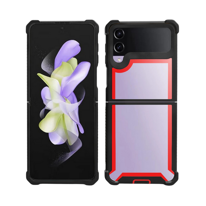 ANYMOB Samsung Case Black Red Military Grade Armor Shockproof Cover