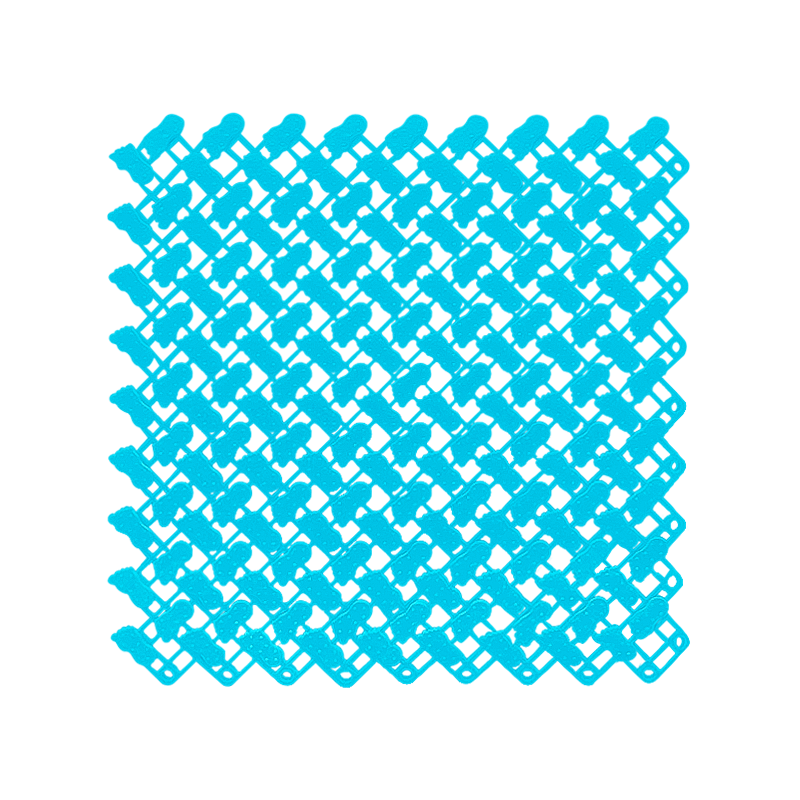 Anymat Splicing Mat Blue 25x25cm 20Pcs DIY Non Slip Bathroom Mat Mesh Drainage Massage Floor Carpet