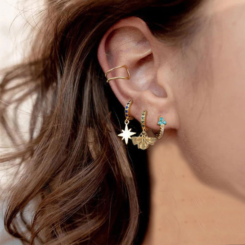 ANYCO Earrings Sterling Silver New Cute Charming Color Zircon Icons Ball Stud For Women Girl Teen Fashion Stylish Accessories Jewelry Gifts