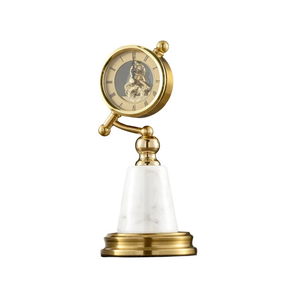ANYHOUZ Luxury Gold Metal – Clock Showpiece Sculpture for Living Room, House Display & Elegant Crafts Ornaments