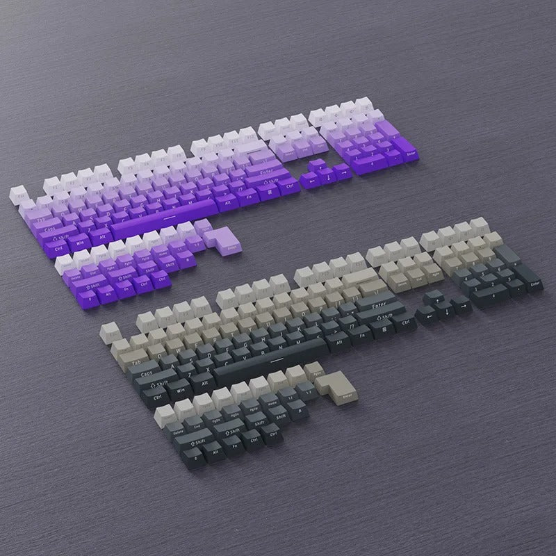 ANYMOB Keycap Keyboard Purple 136 Keys Backlit Mechanical Swich Side Printed Clicks
