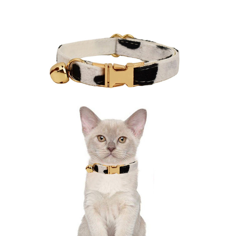 ANYWAGS  Cat Collar Spotted Large with Safety Buckle, Bell, and Durable Strap Stylish and Comfortable Pet Accessory