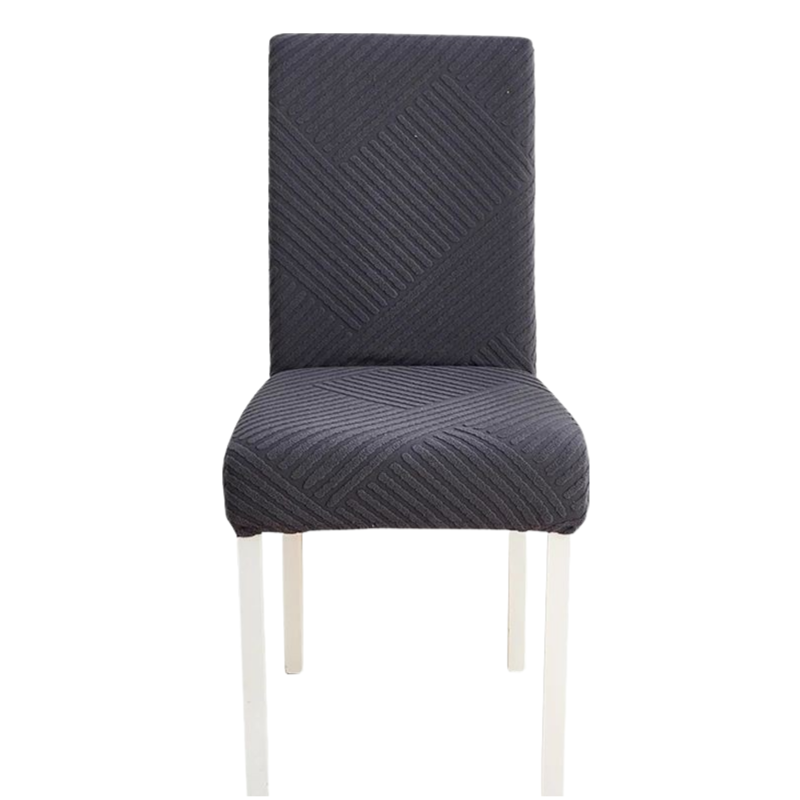 Anyseat Chair Cover Dark Grey Knitted Lines Design with Anti-Dirt and Elastic Material for Dining Room Kitchen Wedding Hotel Banquet Restaurant