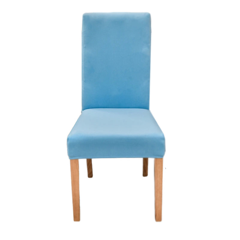 Anyseat Chair Cover Sky Blue Velvet Plush Slipcover for Dining Kitchen