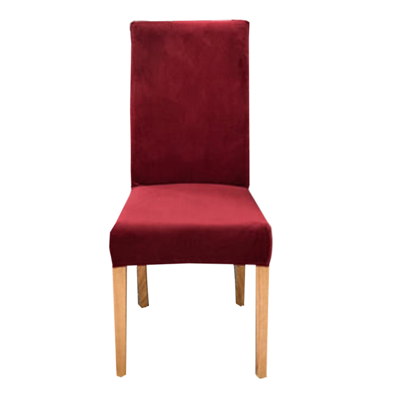 Anyseat Chair Cover Rose Red Velvet Plush Stretch Slipcover for Dining