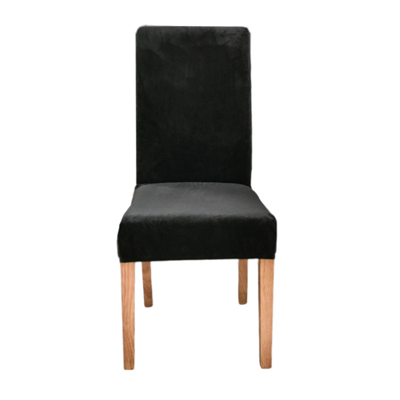 Anyseat Black Velvet Stretch Chair Cover for Kitchen Chairs