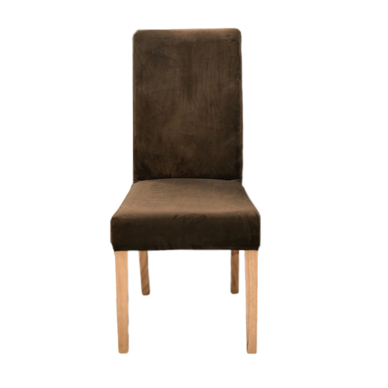 Anyseat Chair Cover Coffee Velvet Plush Slipcover for Dining Kitchen