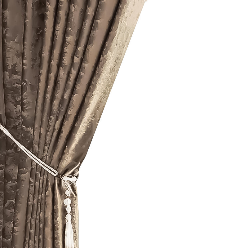 Anydrape Curtain Golden Brown 132cmx244cm Embossed Velvet Fabric Luxury Blackout Curtains