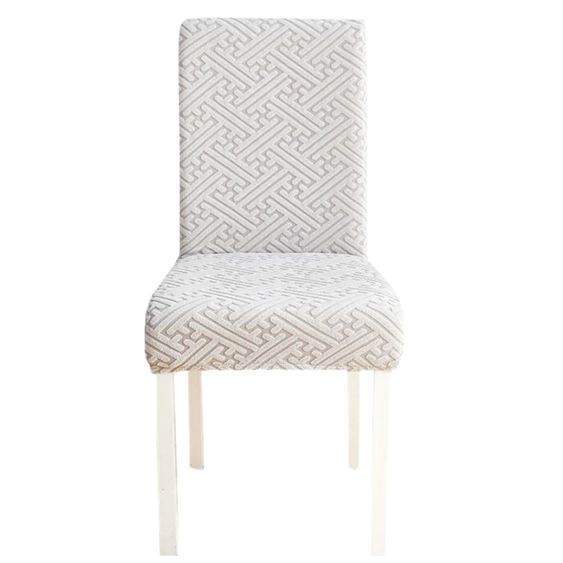 Anyseat Chair Cover Light Grey Puzzle Design with Anti-Dirt and Elastic Material for Dining Room Kitchen Wedding Hotel Banquet Restaurant