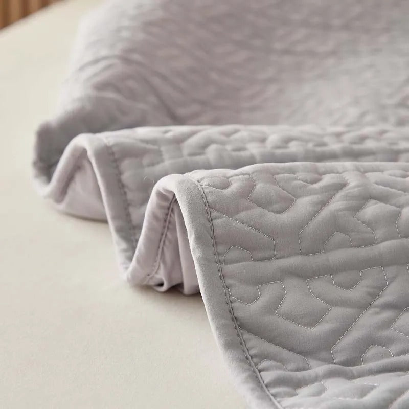 Anycozy Mattress Cover Gray 150x200cm Pure Cotton Soft Quilted Bed Sheet Anti-bacterial Protector Cover