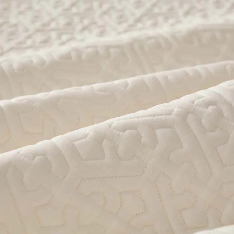 Anycozy Mattress Cover Beige 160x200cm Pure Cotton Soft Quilted Bed Sheet Anti-bacterial Protector Cover