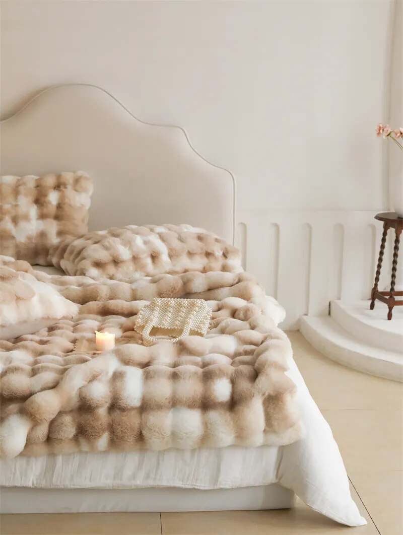 Anycozy Brown Imitation Fur Luxury Winter Blanket 100x160cm