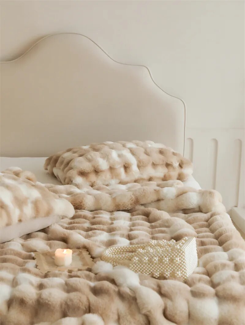 Anycozy Brown Imitation Fur Luxury Winter Blanket 160x200cm