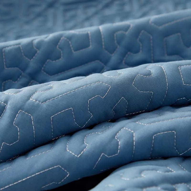 Anycozy Mattress Cover Blue 180x200cm Pure Cotton Soft Quilted Bed Sheet Anti-bacterial Protector Cover