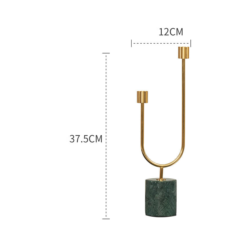 ANYDECO Luxury Gold Metal – U Shape Candle Holder Flower Vase Sculpture for Living Room, House Display & Elegant Crafts Ornaments