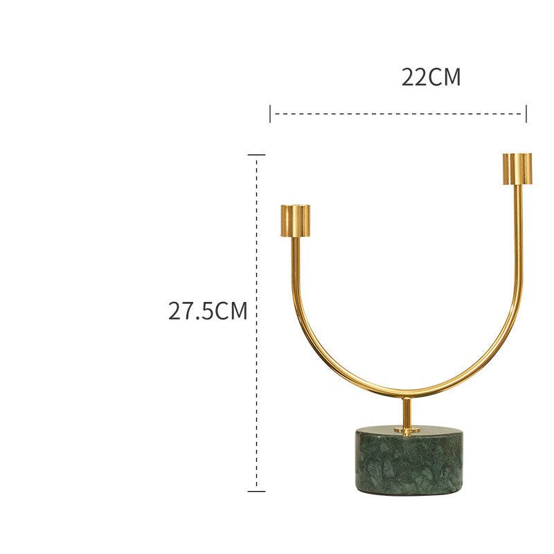 ANYDECO Luxury Gold Metal – U Shape Candle Holder Flower Vase Sculpture for Living Room, House Display & Elegant Crafts Ornaments