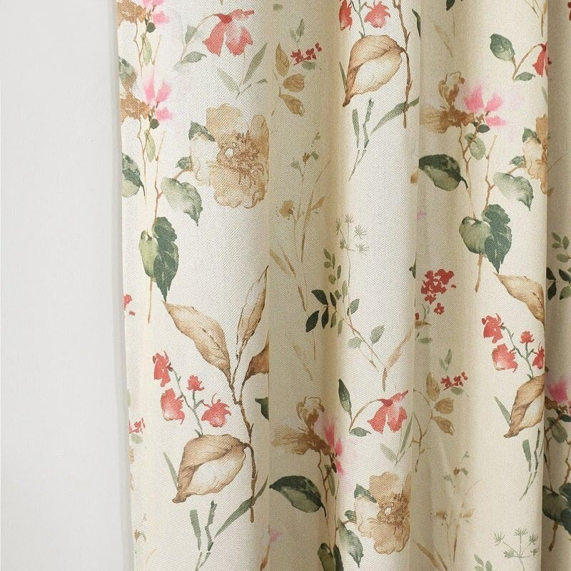 Anydrape Beige Flower Design Luxury Curtains – Modern Textured Drapes for Living Room, Bedroom & Dining Decor